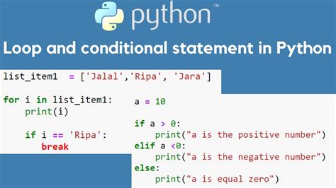 Loop For While And Conditional Statement If Elif Else In Python Youtube