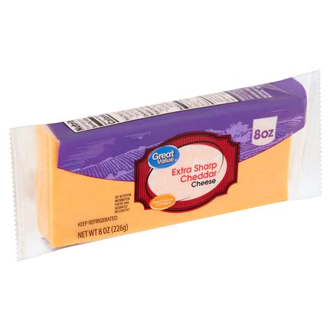 Great Value Extra Sharp Cheddar Cheese 8 Oz