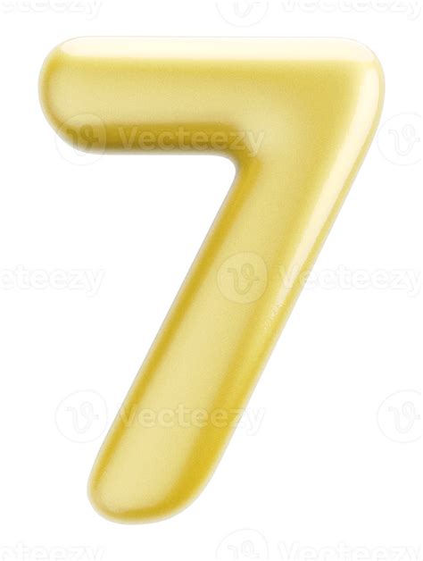 Number 7 3d Gold Element 9313528 Png