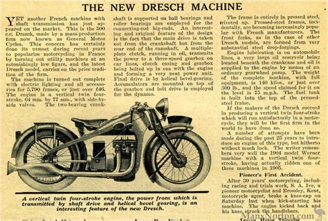 Dresch 1930 Vertical Twin, Shaft Drive