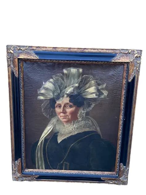 ANCIEN TABLEAU PORTRAIT Femme Huile Sur Toile Xviii Xix Eme École