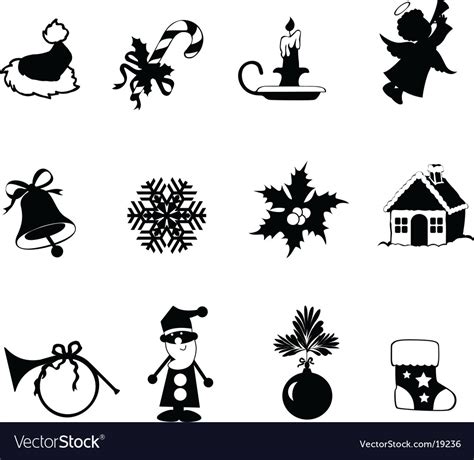 Christmas Silhouettes Royalty Free Vector Image