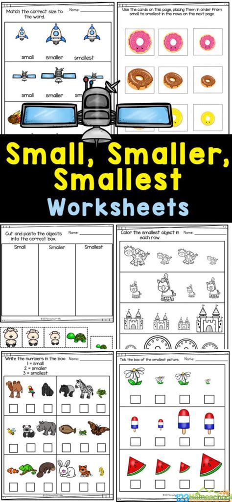 Free Printable Small Smaller And Smallest Math Worksheets