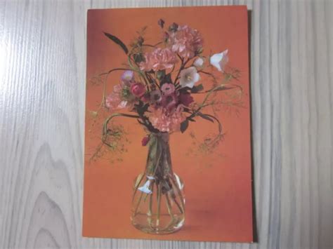 DDR ALTE Postkarte AK Karte Mit MOTIV BLUMEN IN VASE Von 1980