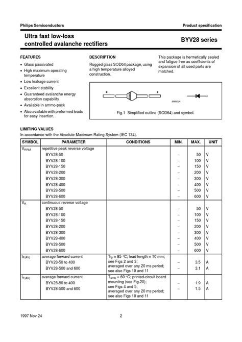 Byv Datasheet Pdf Nxp