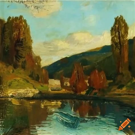 Painting Of Pliva Lakes Inspired By Joseph Mcgurl Constable And Van