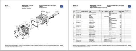 ZF 16 S 151 PTO Cardan Shaft Parts Manual PDF