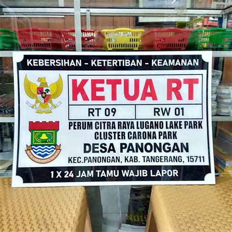 Jual Papan Nama Ketua Rt Rw Kepala Dusundesa Ukuran 40 X 60 Cm