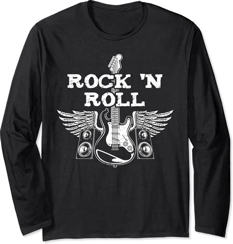 Gitarre Rock N Roll Musiker Sprüche Langarmshirt Amazonde Fashion