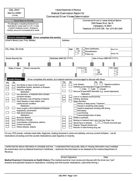 Free Printable Dot Physical Forms