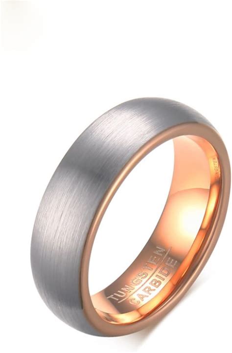 Sonmo Unisex Herren Ring Wolfram Trauringe Eheringe Paar Ring Rosegold