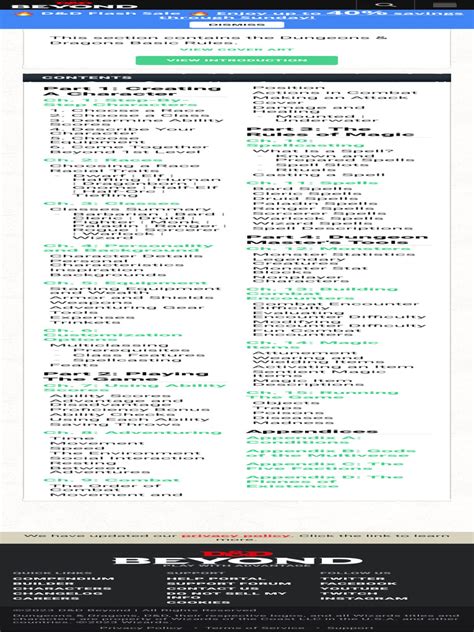 Basic Rules For Dungeons and Dragons (D&D) Fifth Edition (5e) - D&D ...