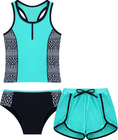 CHICTRY CHICTRY Mädchen Kinder Bikini Tankini Set Floral Druck Badeanzug Bademode Schwimmanzug