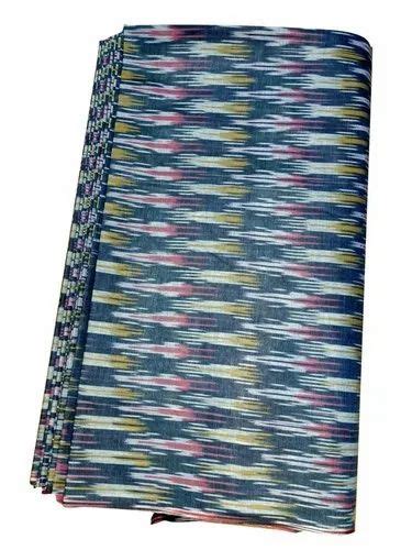 Blue Ikat Cotton Fabric, Printed at Rs 140/meter in Bhagalpur | ID ...