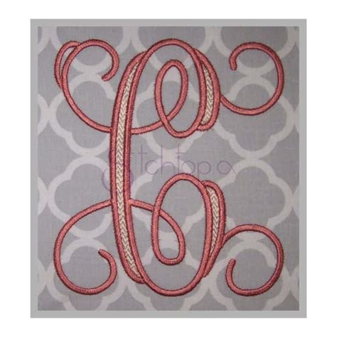 Interlocking Vine Satin Chevron Monogram Set 6 7 8 Stitchtopia