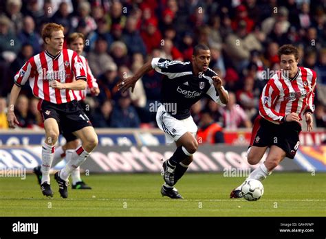 Fulham S Steve Marlet Gets Between Southampton S Michael Svensson And