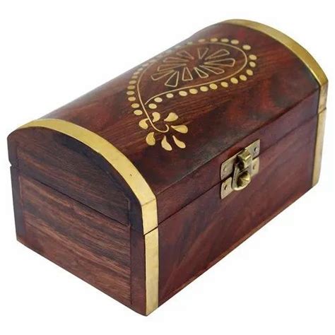 Sheesham Wood Brown DNU Handmade Wooden Jewellery Box For Women Jewel