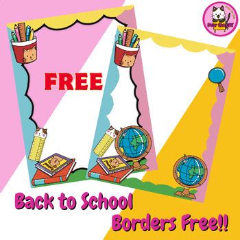 Back To School Clipart Borders Free by Dear the CAT | TPT