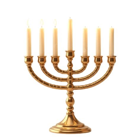 Golden Menorah With Hanukkah Candles Menorah With Hanukkah Candles