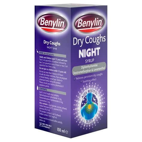 Buy Benylin Dry Coughs Night Syrup 150ml Chemist Direct