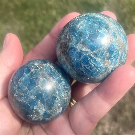 Blue Apatite Sphere for Positive Energy and Intellectual Stimulation - The Rock Crystal Shop