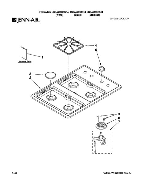 Jenn Air Jgc Bds Gas Cooktop Partswarehouse
