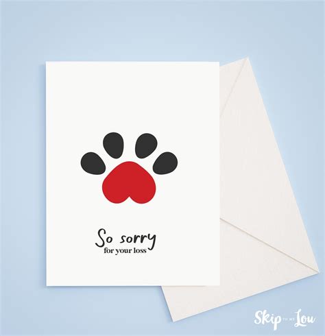 Remembering Beloved Companions: Free Printable Pet Sympathy Cards | Skip To My Lou