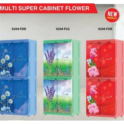 Jual Multi Super Cabinet Lemari Pakaian Lemari Plastik Susun Flower