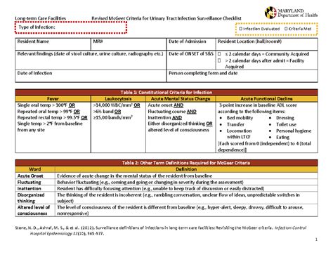 Mcgreers Criteria Printable