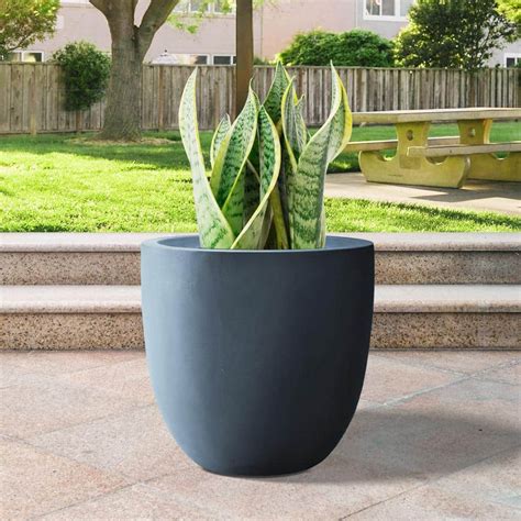 Sapcrete Lightweight In X In Granite Gray Extra Large Tall Round