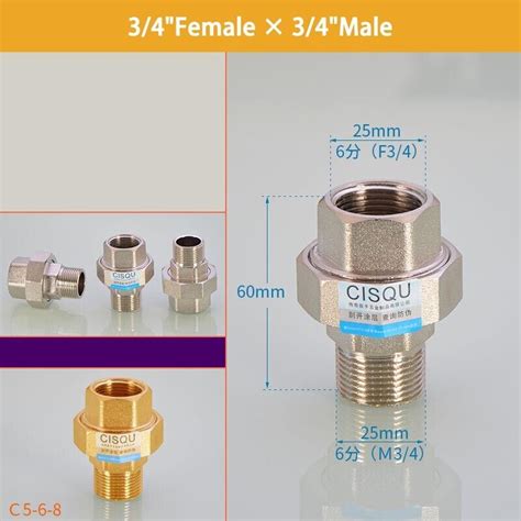 Messing Rohrverschraubung Union Fitting BSP Außen Innengewinde Adapter