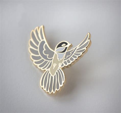 Enamel Pins By Crystal Driedger Chickadee Flying The Avant Garden Shop