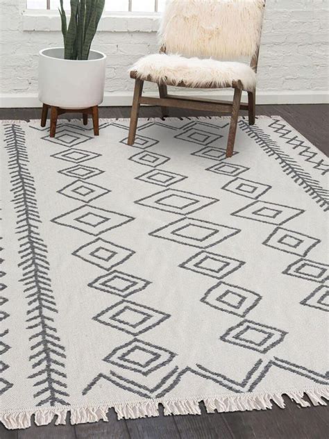 Tapis Kilim Berba Reversible En Coton Oeko Tex Ecru Kiabi