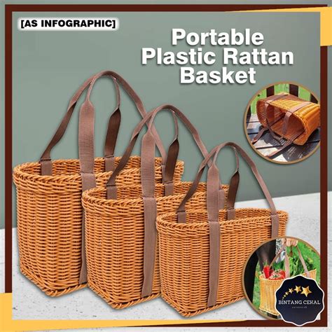 BC Hand Woven Rattan Basket Small Large Space Durable Purse Doorgift