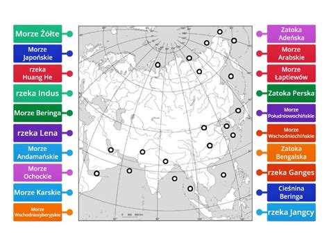 Azja morza rzeki zatoki i cieśniny klasa 8 Labelled diagram