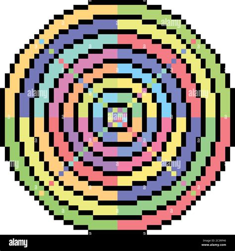 vector pixel art abstract wheel isolated cartoon Stock Vector Image ...