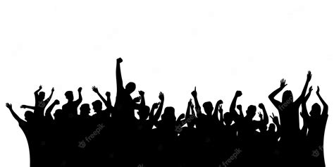 Premium Vector | Happy crowd people silhouette design illustration. crowd in concert.