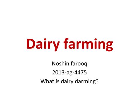 Dairy Farming Ppt