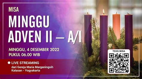 Misa Minggu Adven Ii A I Desember Pukul Wib Youtube