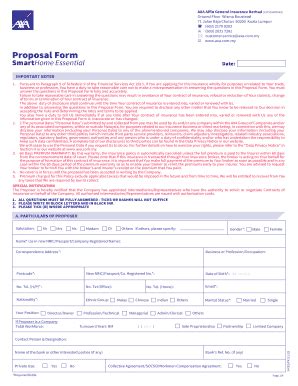 Fillable Online Proposal Form SmartHome Essential V4 Fax Email Print