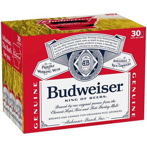 Budweiser Lager Beer Cans 30 Pack Shop Beer At H E B