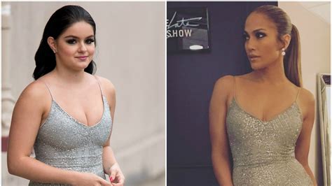 Ariel Winter and Jennifer Lopez Wear Meshki Sheer Silver Dresses | Teen Vogue