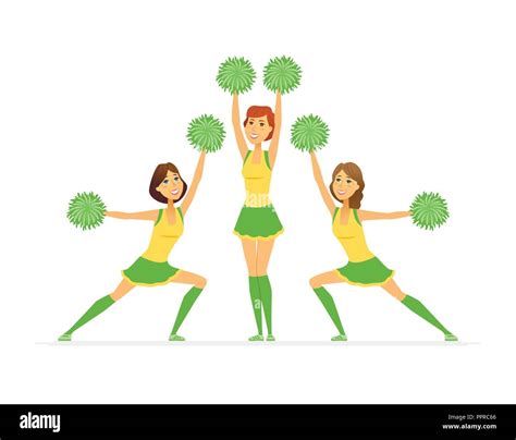 Cheerleading team - modern cartoon people characters illustration Stock ...