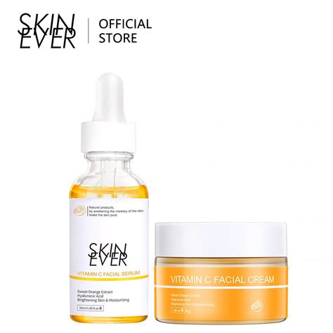 Skin Ever Vitamin C Whitening Facial Serum Facial Cream 2 Pcs Visit Cosmetics