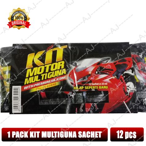 1 Pack Isi 12 Sachet Kit Multiguna 25 Ml Sachet Penggilap Body Kit