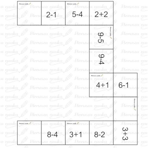 GRA DOMINO DODAWANIE I ODEJMOWANIE DO 10 Pdf Do Druku Pierwsza Nauka