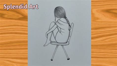 Girl sitting on chair drawing | Chair drawing, Drawings, Art