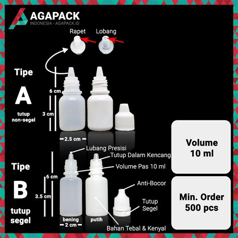 Jual Botol Tetes Ml Tutup Segel Ml Cc Cc Plastik Cat Tinta