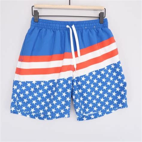 Chubbies Swim Trunks Shorts Mens Small Red White Blue Stars Stripes Usa