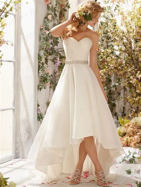 Free Shipping High Quality Custom Asymmetrical Sweetheart Wedding Dress